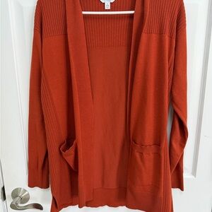 Time and Tru Women's Burnt Orange Cardigan Sweater
